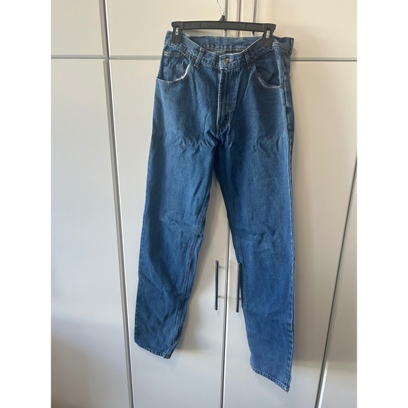 Other - Vintage Mens Straight Leg Denim Jeans Medium Wash Blue Five Pocket Rugged 37x30